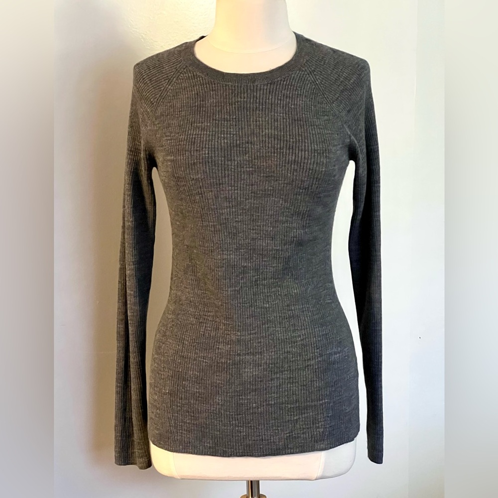 Nordstrom gray rib knit sweater